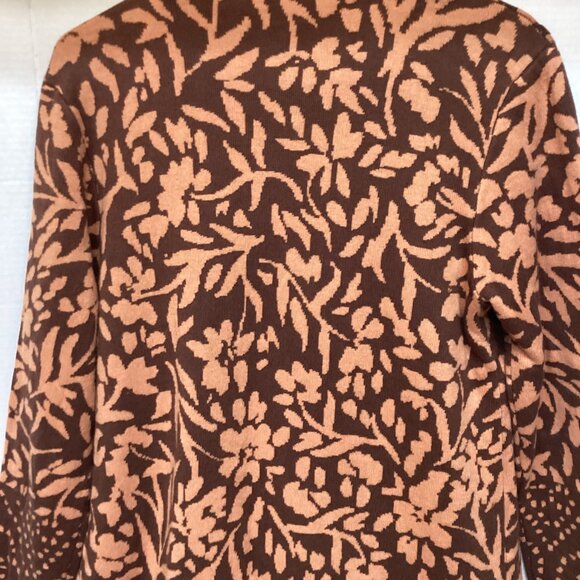 XXS & XS Floral Jacquard Cascade Front Cardigan -CLOVE  NEW ISAAC MIZRAHI LIVE! - Picture 9 of 11